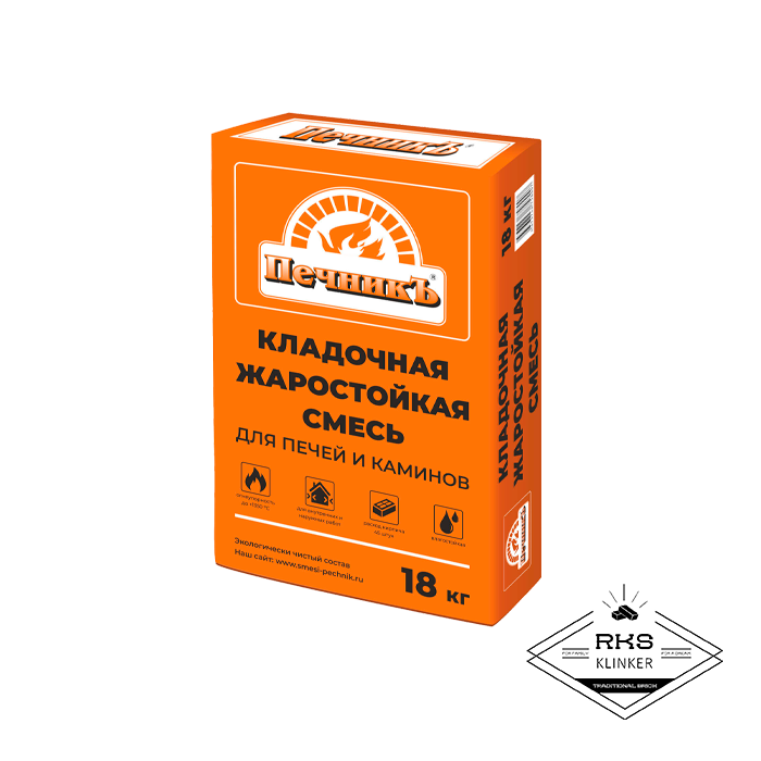 Кладочная жаростойкая смесь для наружной кладки Печникъ, 18 кг в Краснодаре